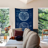 Death Star Navy Blue Duvar Örtüsü