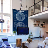 Death Star Navy Blue Duvar Örtüsü