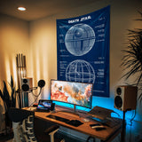 Death Star Navy Blue Duvar Örtüsü