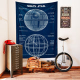 Death Star Navy Blue Duvar Örtüsü