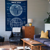 Death Star Navy Blue Duvar Örtüsü
