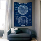 Death Star Navy Blue Duvar Örtüsü