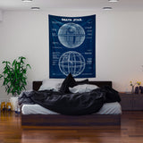 Death Star Navy Blue Duvar Örtüsü