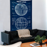 Death Star Navy Blue Duvar Örtüsü