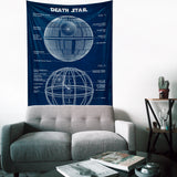 Death Star Navy Blue Duvar Örtüsü
