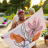 Pastel Flower - Plaj Havlusu Çiçekli