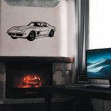 Corvette Stingray Araba Metal Duvar Dekoru