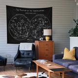 The Constellations Chalkboard - Yıldız Haritası Duvar Örtüsü