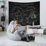 The Constellations Chalkboard - Yıldız Haritası Duvar Örtüsü