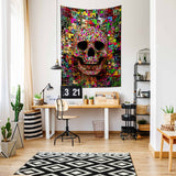 Polychrome Skull - Çok Renkli Kuru Kafa Duvar Örtüsü