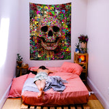 Polychrome Skull - Çok Renkli Kuru Kafa Duvar Örtüsü