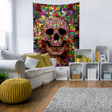 Polychrome Skull - Çok Renkli Kuru Kafa Duvar Örtüsü