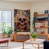 Polychrome Skull - Çok Renkli Kuru Kafa Duvar Örtüsü