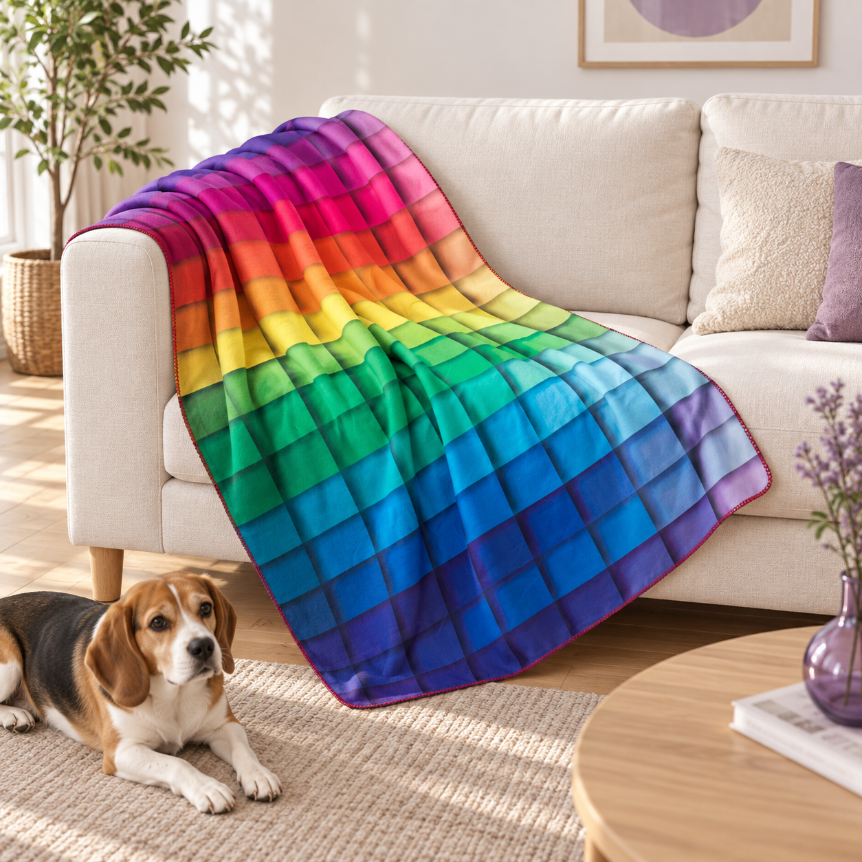 Colors of life - Gökkuşağı Renkli Polar Tv Battaniyesi — İkinci fotoğraf