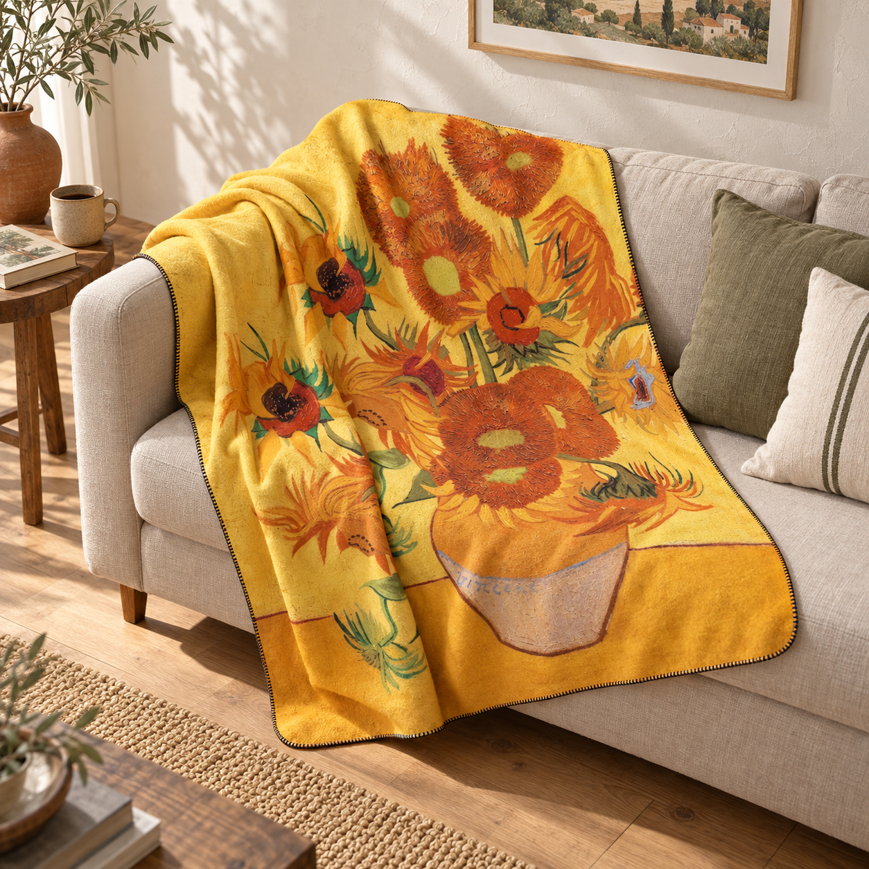 Sunflowers - Ayçiçekleri Polar Tv Battaniyesi — İkinci fotoğraf