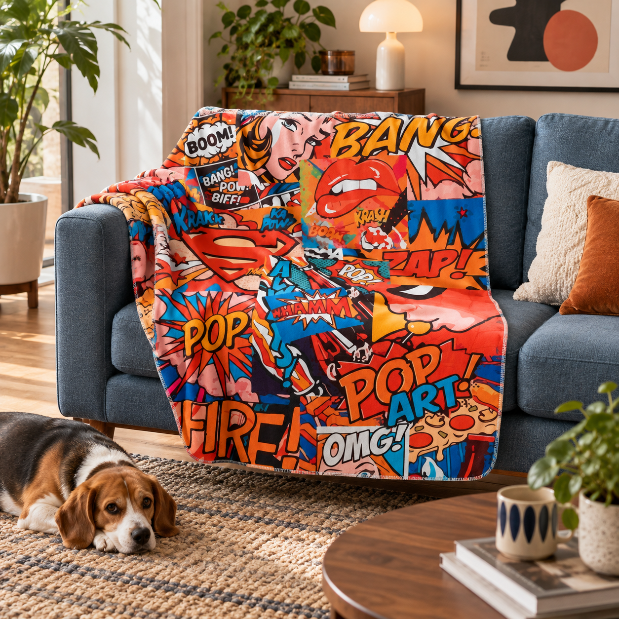 Pop Art - Çizgi Romanlı Polar Tv Battaniyesi — İkinci fotoğraf