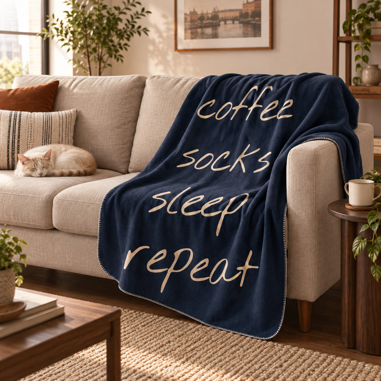 Relax Day Navy Blue Polar Tv Battaniyesi — İkinci fotoğraf
