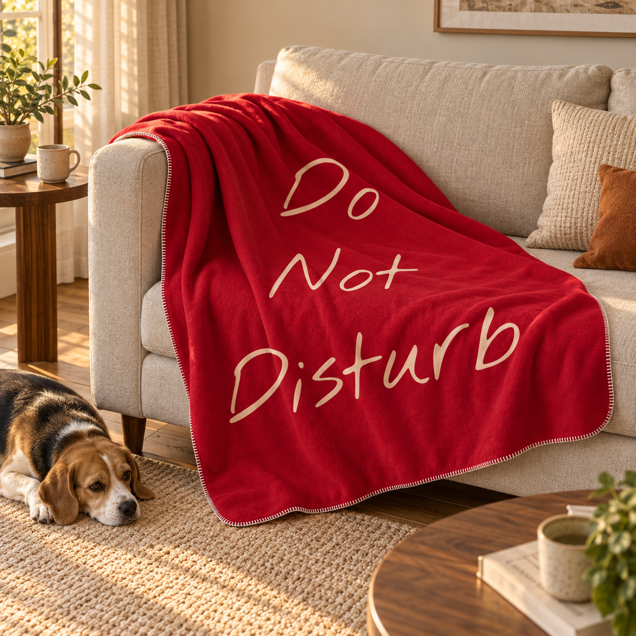 Do Not Disturb Burgundy Polar Tv Battaniyesi — İkinci fotoğraf