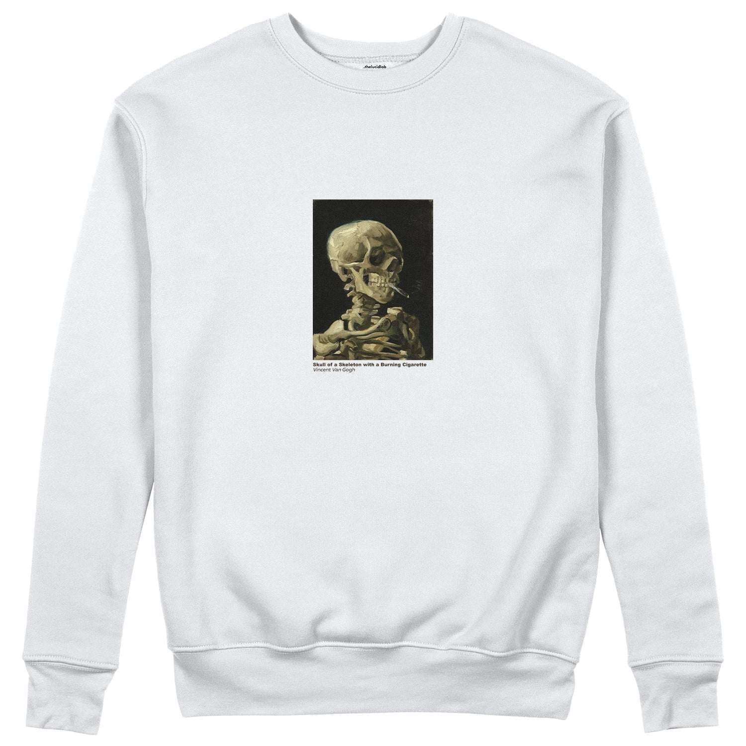 Skull of a Skeleton with Burning Cigarette Sweatshirt