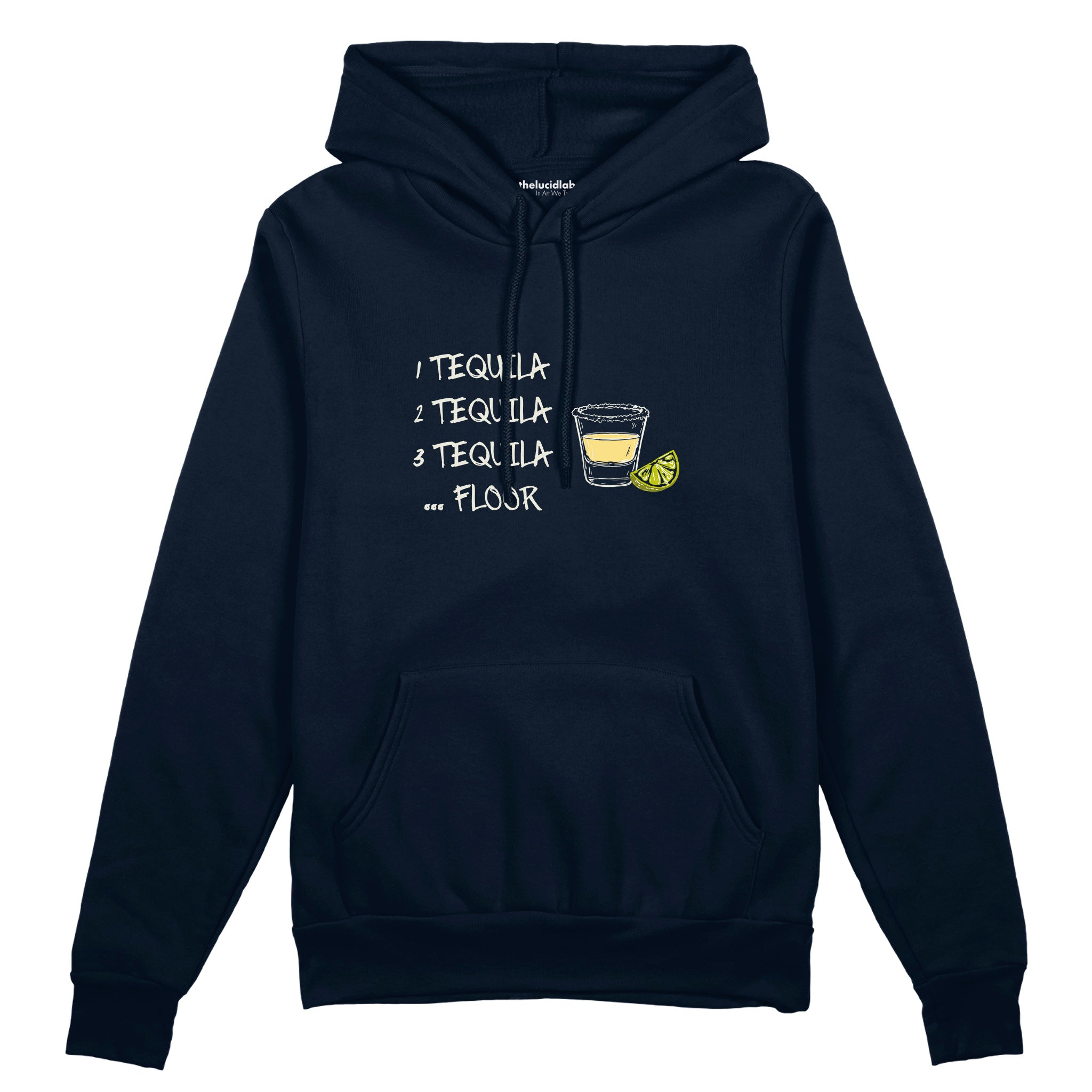 1 Tequila 2 Tequila Oversize Hoodie — Lacivert — Ön görünüm