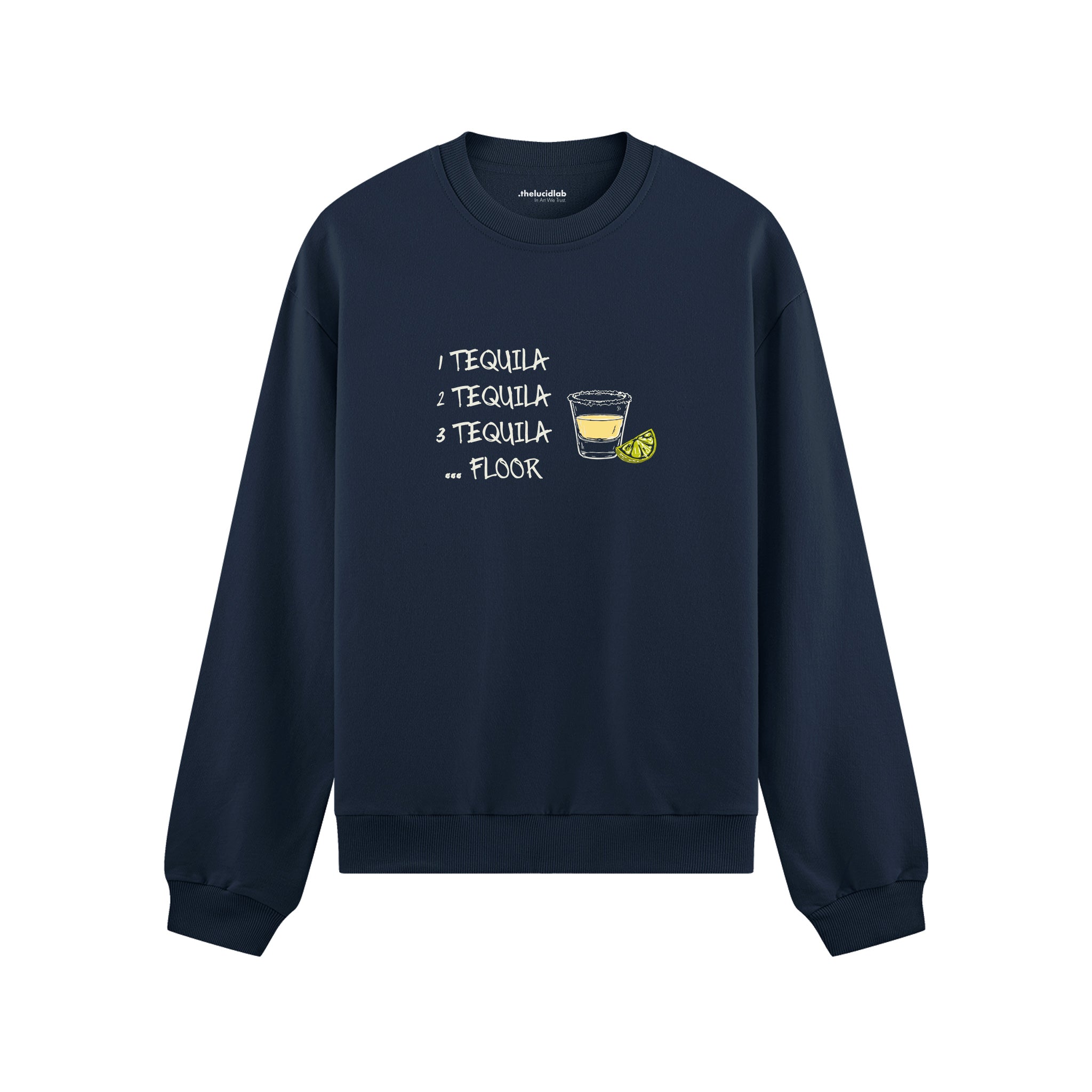 1 Tequila 2 Tequila Oversize Sweatshirt — Lacivert — Ön görünüm