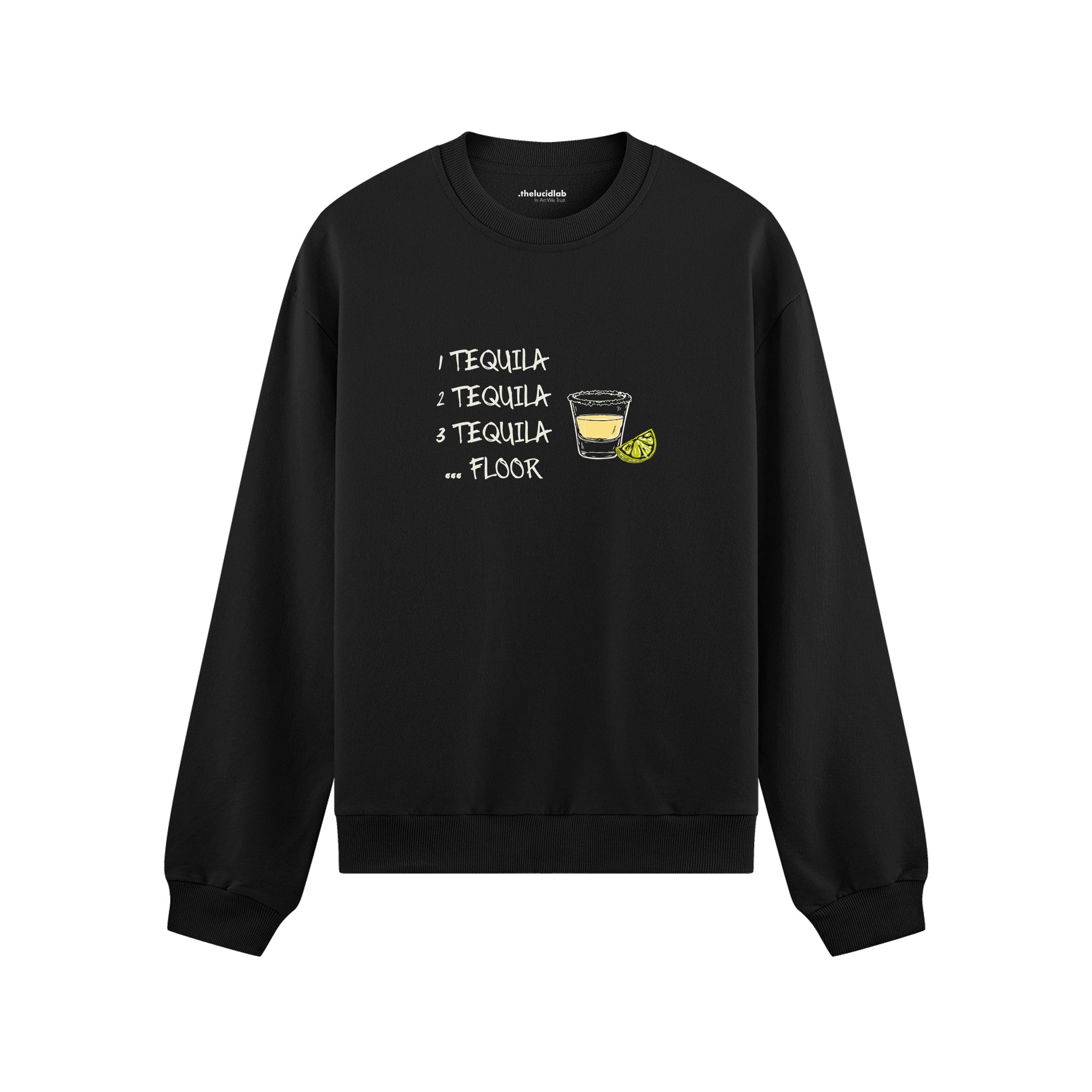 1 Tequila 2 Tequila Oversize Sweatshirt — Siyah — Ön görünüm