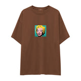 Andy Warhol / Marilyn Monroe Blue Oversize Tişört