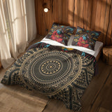 Hypnotic & Gold Mandala Çift Taraflı Nevresim Takımı
