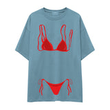 Red Bikini Oversize Tişört