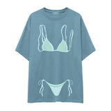 Blue Bikini Oversize Tişört