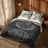 Millennium Falcon Ivory & Death Star Chalkboard Çift Taraflı Nevresim Takımı