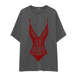 Bordeaux Contour Oversize Tişört