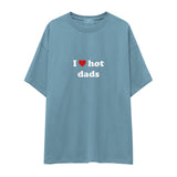 I Love Hot Dads Oversize Tişört