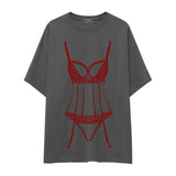 Bordeaux Silhouette Oversize Tişört