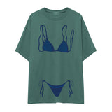 Navy Blue Bikini Oversize Tişört