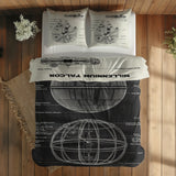 Millennium Falcon Ivory & Death Star Chalkboard Çift Taraflı Nevresim Takımı