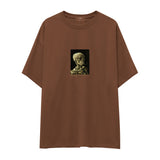 Skull of a Skeleton with Burning Cigarette Oversize Tişört