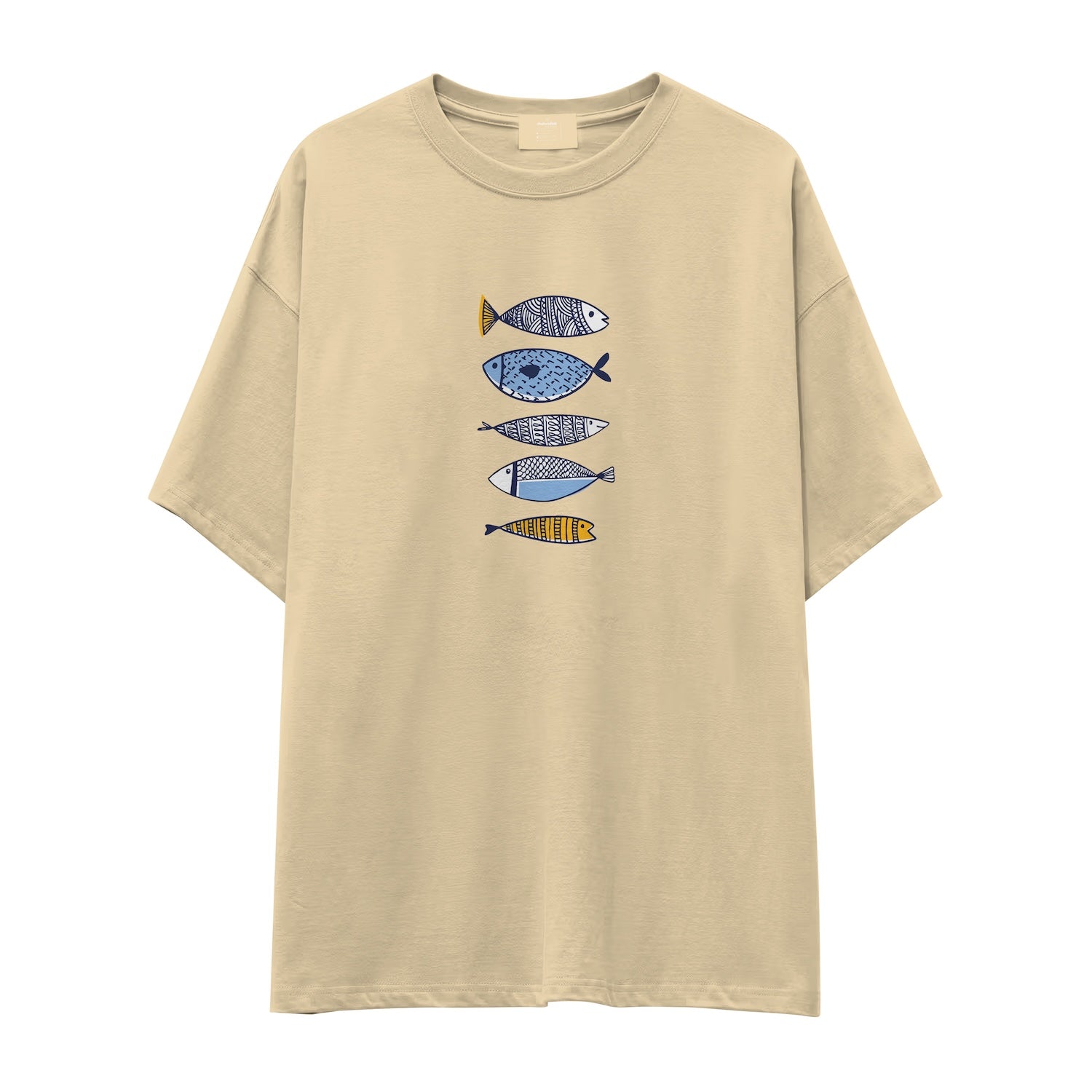 Marine Pattern Study Oversize Tişört