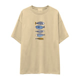 Marine Pattern Study Oversize Tişört