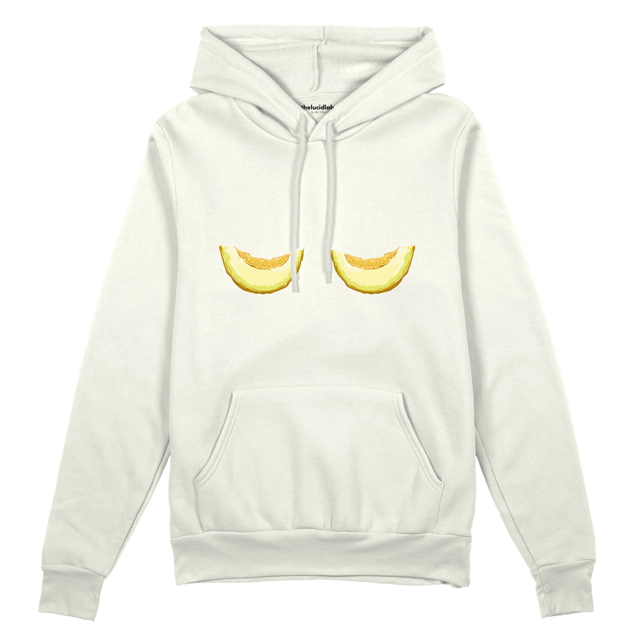 Nice Melons Oversize Hoodie Beyaz Ön