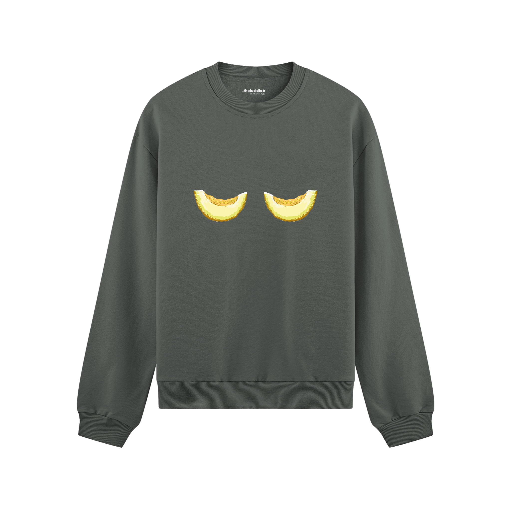 Nice Melons Oversize Sweatshirt Antrasit Ön