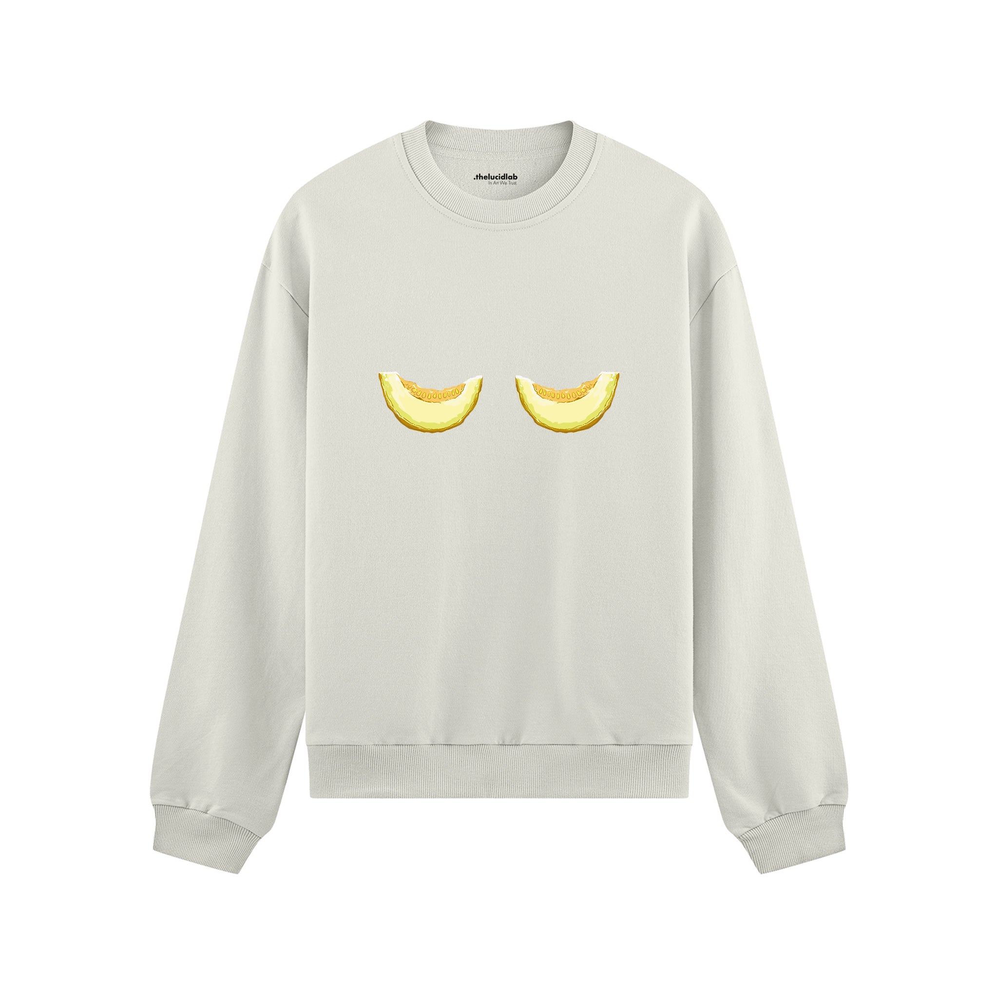 Nice Melons Oversize Sweatshirt Beyaz Ön