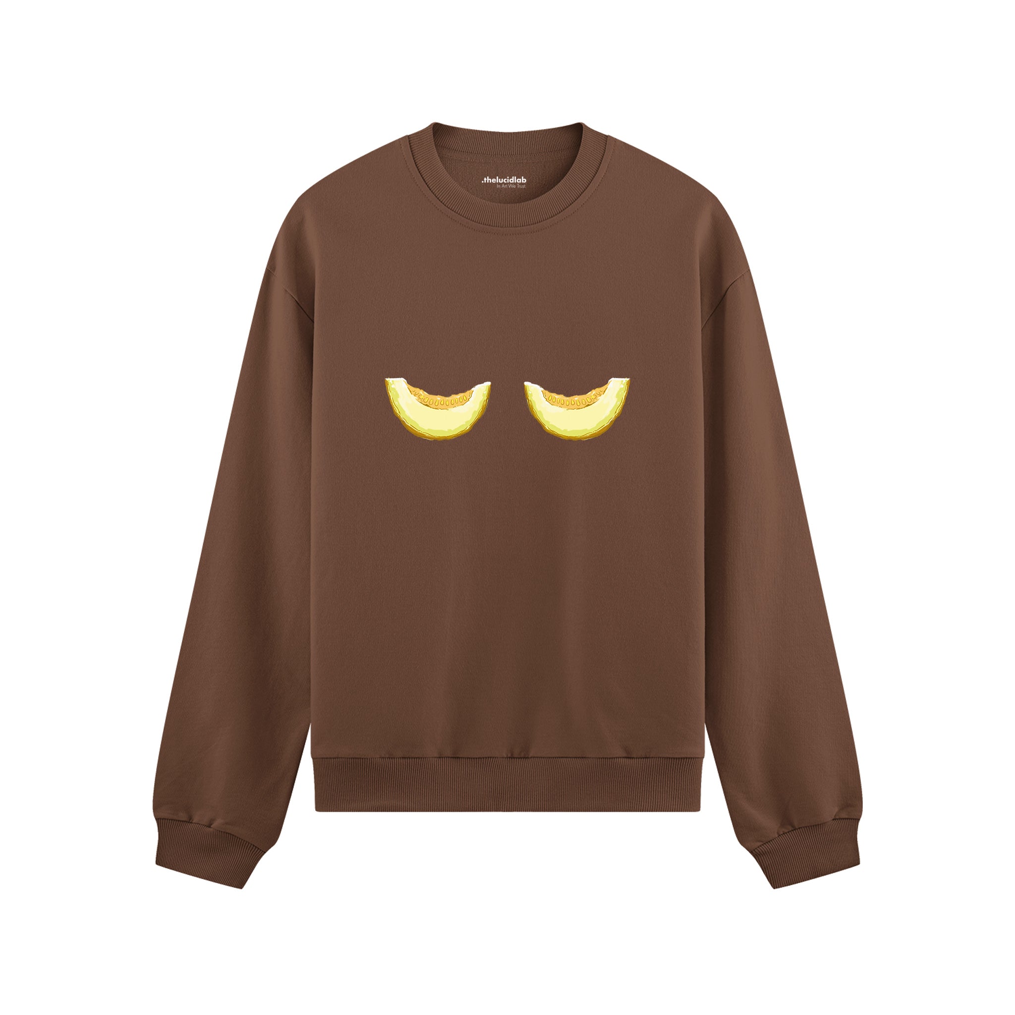 Nice Melons Oversize Sweatshirt Kahverengi Ön