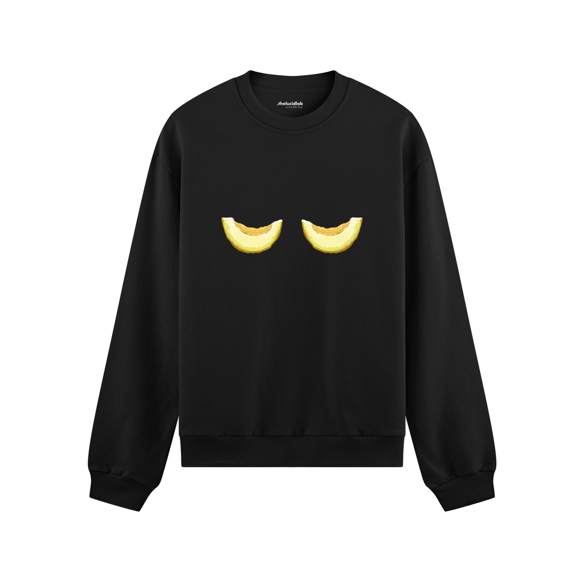 Nice Melons Oversize Sweatshirt Siyah Ön