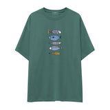 Marine Pattern Study Oversize Tişört