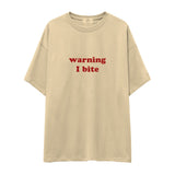 Warning I Bite Oversize Tişört