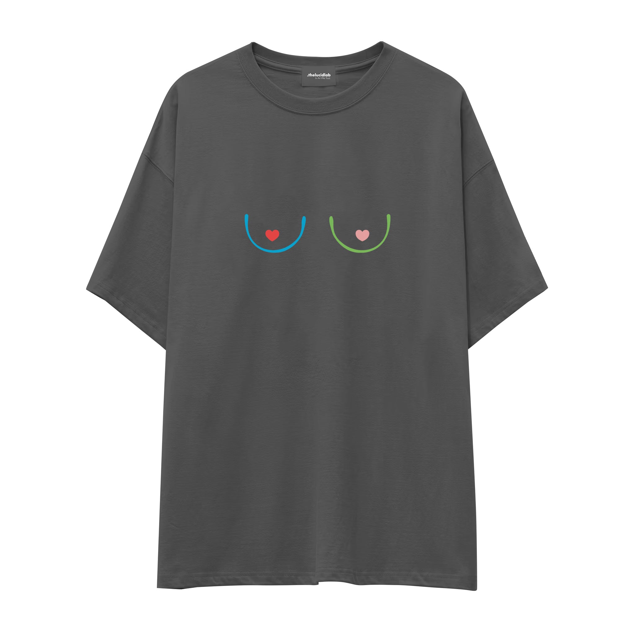 Boobs & Hearts Oversize Tişört