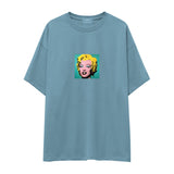 Andy Warhol / Marilyn Monroe Blue Oversize Tişört