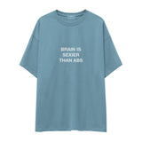 Brain Is Sexier Than Abs Oversize Tişört