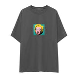 Andy Warhol / Marilyn Monroe Blue Oversize Tişört